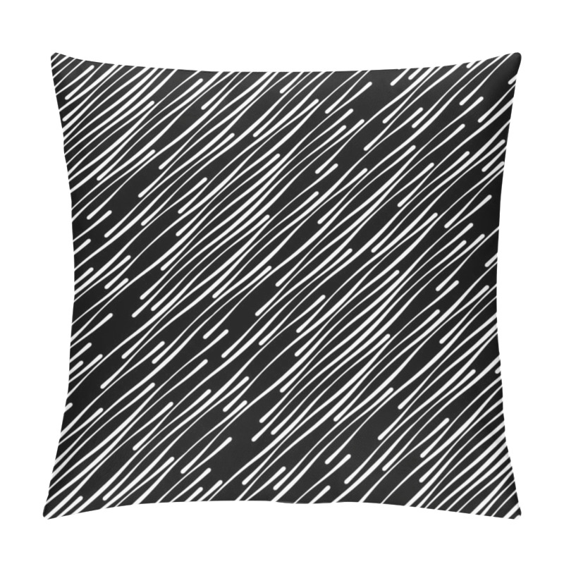 Personality  Black And White Abstract Diagonal Stripes Geometric Vector Seaml Pillow Covers