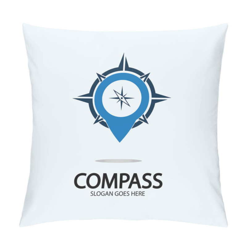 Personality  Geolocation Point With Compass Logo Illustration Design Concept Vector Pillow Covers