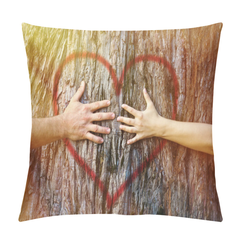 Personality  Couple Touching Heart In Sunlight Pillow Covers