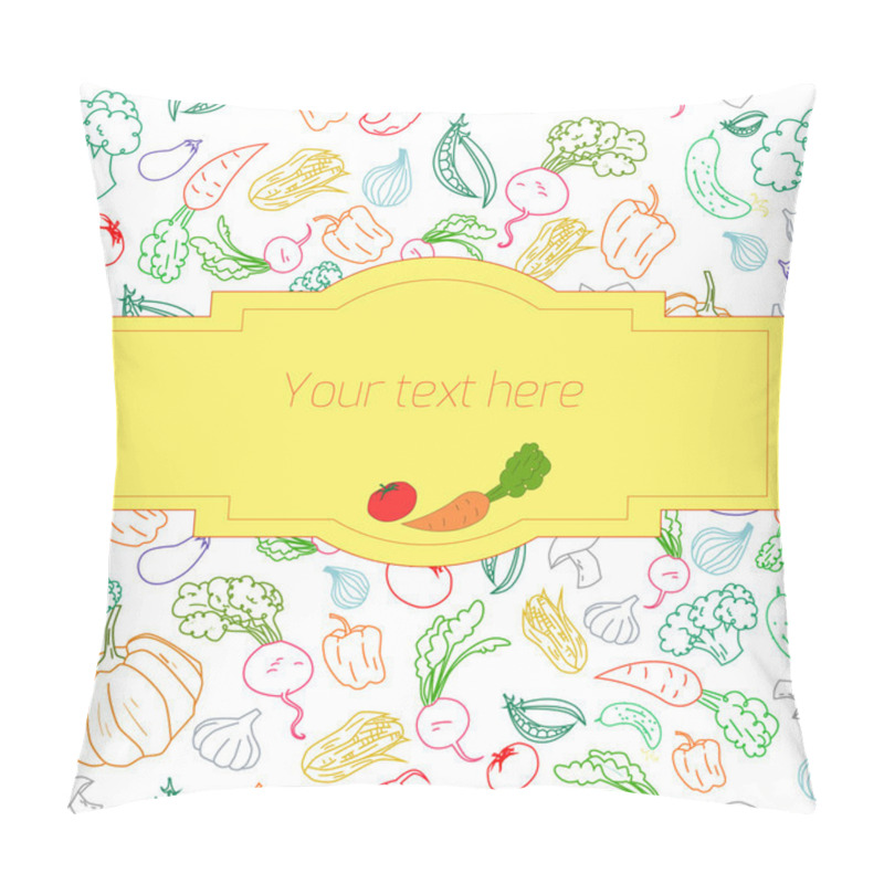 Personality  Fresh Vegetables With Placeholder For Text Pillow Covers