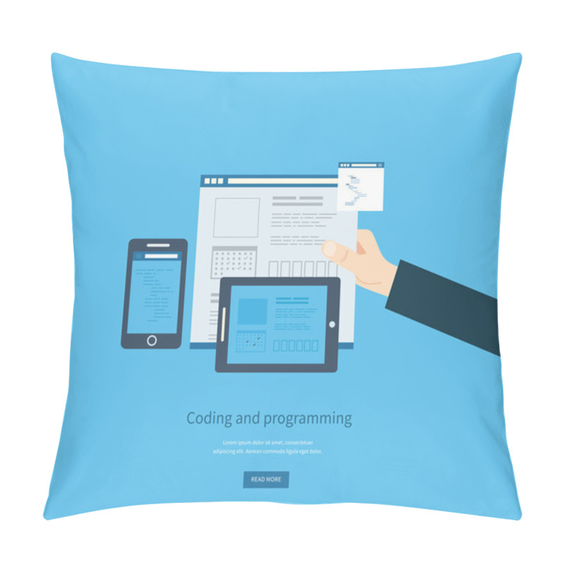 Personality  Programming And Coding. Web Development And Search Pillow Covers