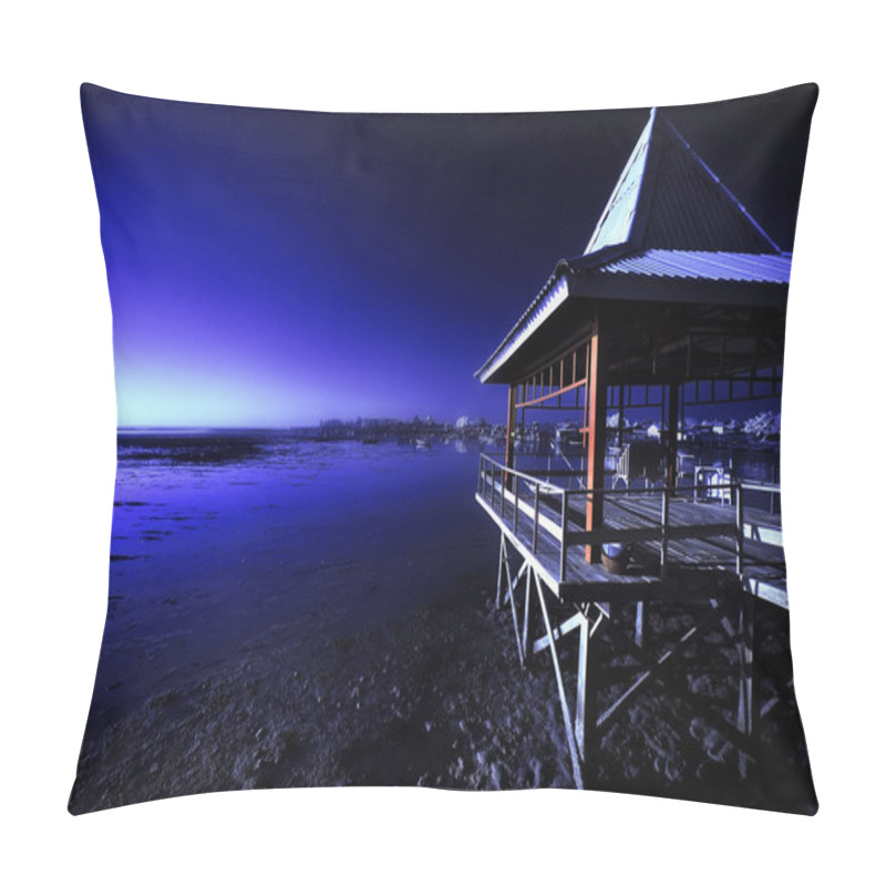 Personality  View Of Wooden Pier At Beach Pillow Covers