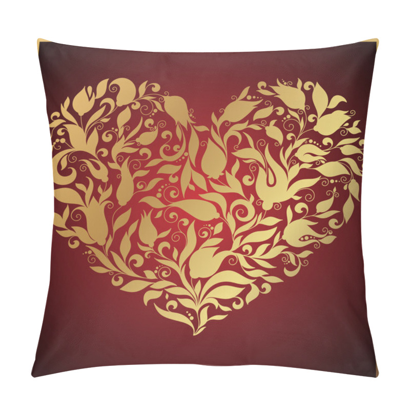 Personality  Greeting Gold Heart Elements For Design. Vector Illustration. Pillow Covers