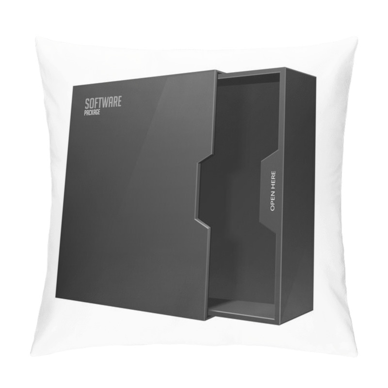 Personality  Opened Modern Software Package Box Black With DVD Or CD Pillow Covers