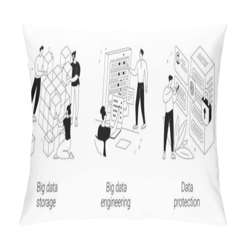 Personality  Database Security Abstract Concept Vector Illustrations. Pillow Covers