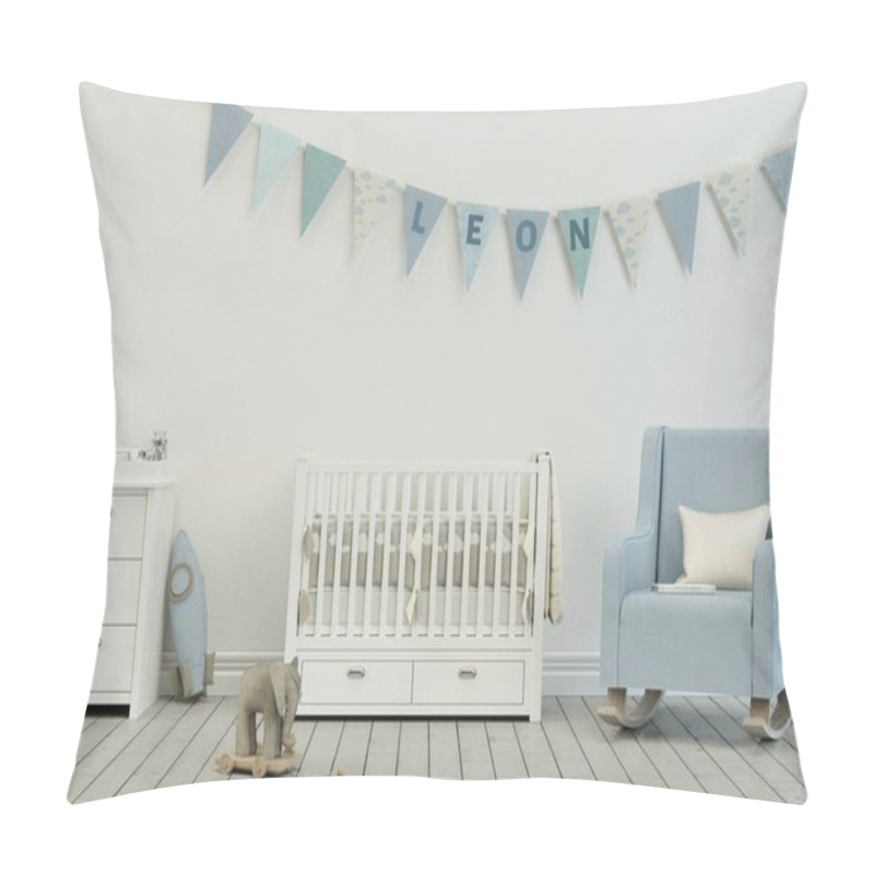 Personality  Modern Nursery With Decorated Flags With Name Leon Pillow Covers