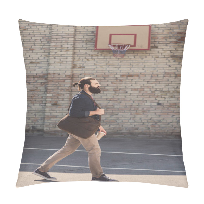 Personality  Man Passing Through Basketball Yard Pillow Covers