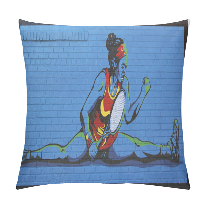 Personality  Tennis Theme Mural Art Inspired By Grand Slam Champion Serena Williams Victories Pillow Covers