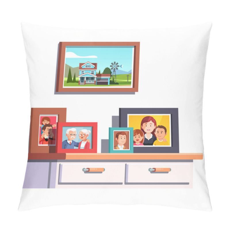 Personality  Family Relatives Photos Frames On Chest Of Drawers Pillow Covers