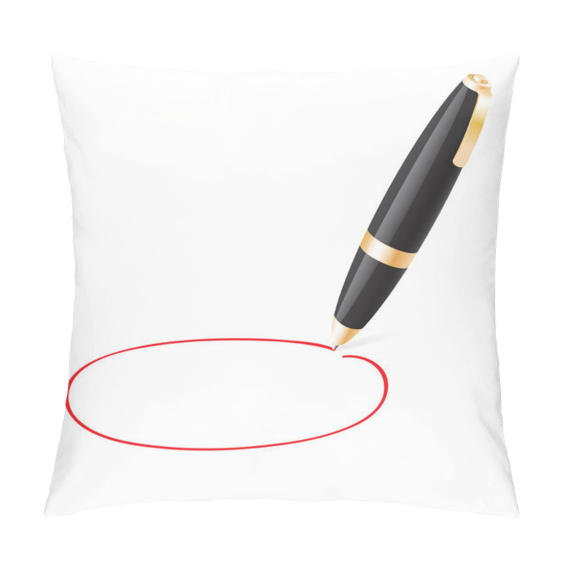 Personality  Ball Pen Draws Jauntily Circle On A White Background Pillow Covers