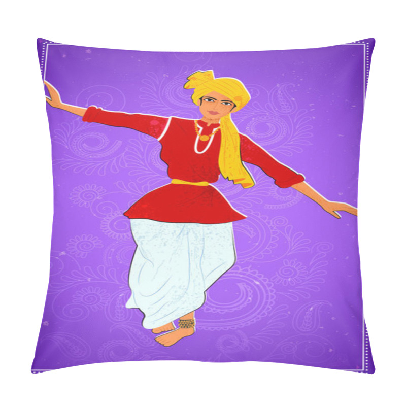 Personality  Man Performing Phag Folk Dance Of Haryana, India Pillow Covers