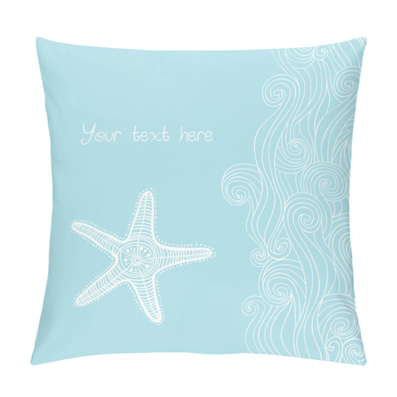 Personality  Background Waves And Starfish Pillow Covers