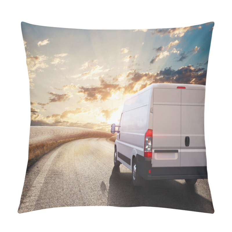 Personality  White Truck On Road  Pillow Covers