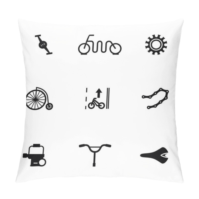 Personality  Vector Bicycle Icon Set Pillow Covers