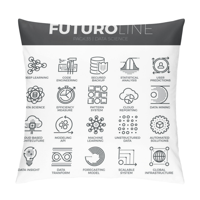 Personality  Data Science Icons Set Pillow Covers