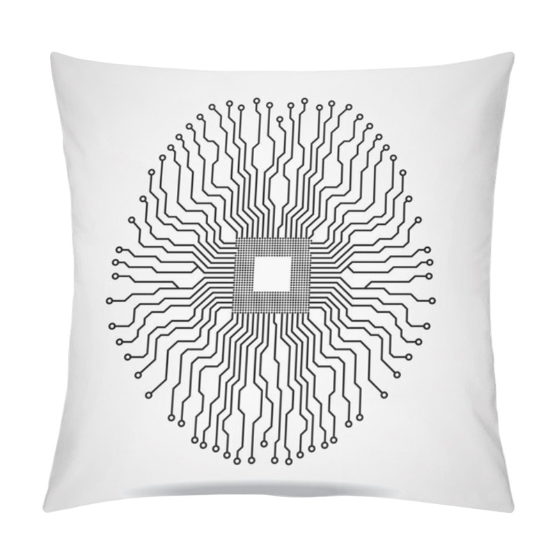 Personality  Brain. Cpu. Circuit Board Pillow Covers