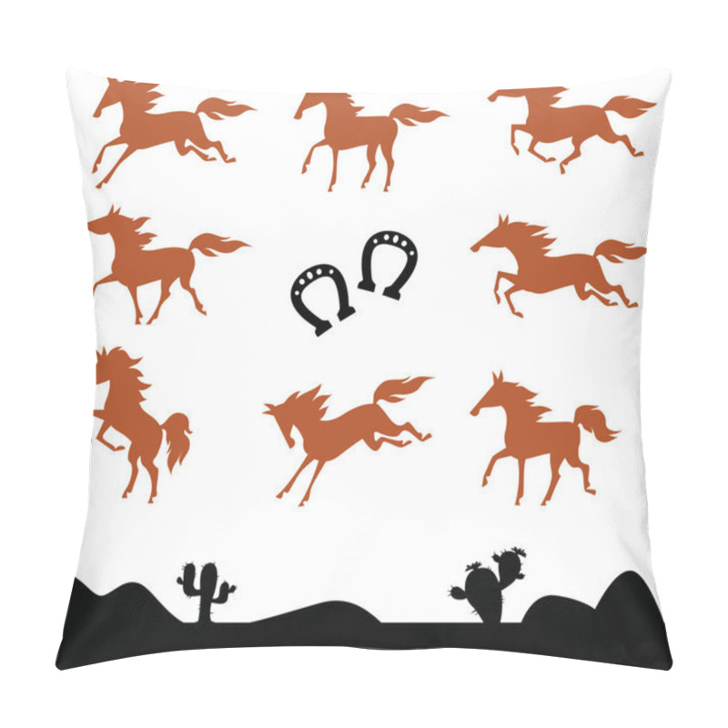 Personality  Collection Silhouettes Of Horses Pillow Covers