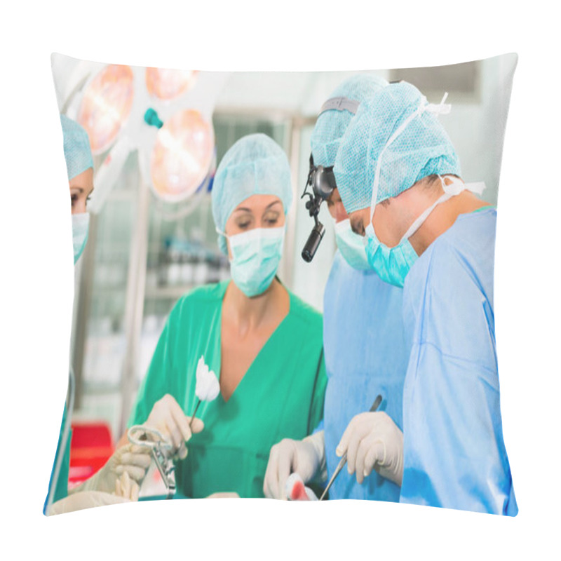 Personality  Hospital - Surgery Team In The Operating Room Or Op Of A Clinic Operating On A Patient In Emergency Situation Pillow Covers