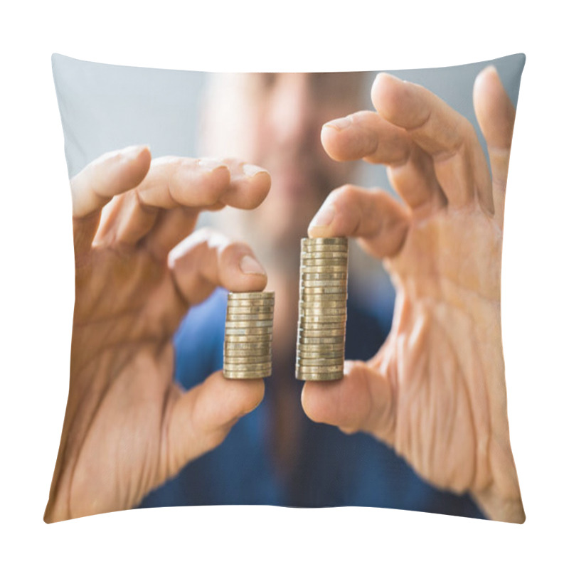 Personality  Money Disparity And Pay Gap. Comparing Tax And Salary Pillow Covers