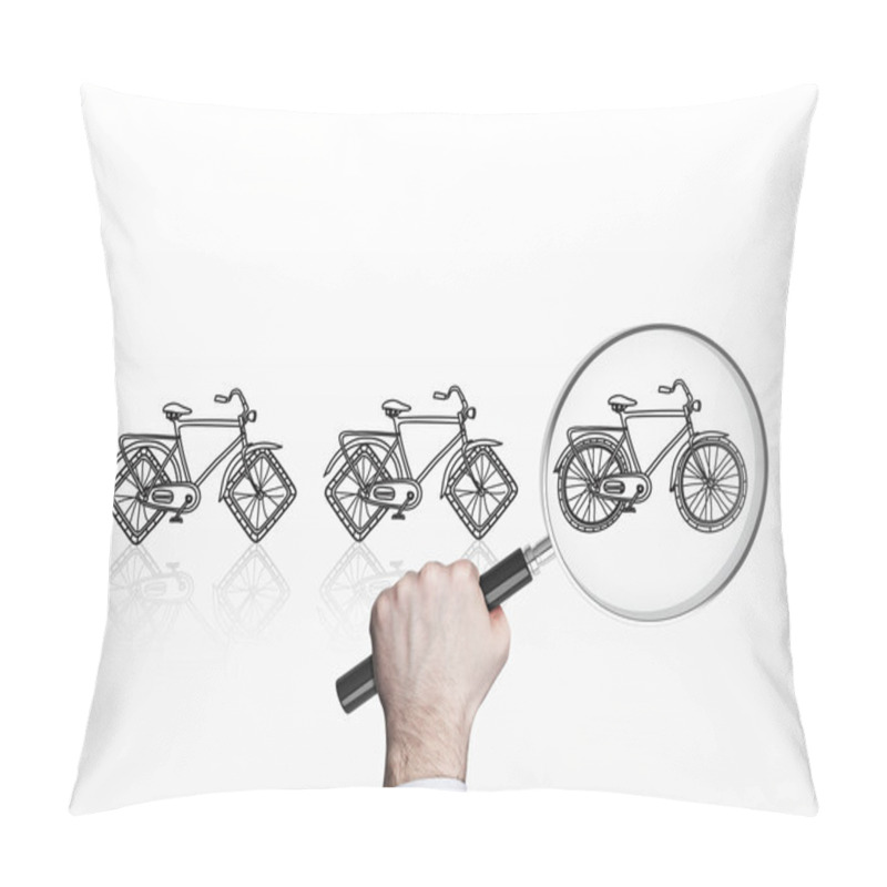 Personality  Businessman With Bicycle Sketch Pillow Covers