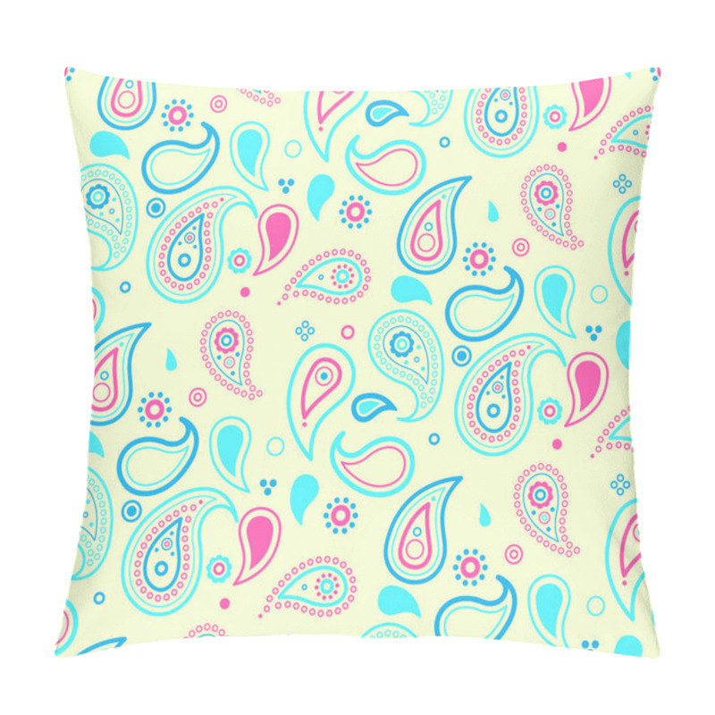 Personality  Vibrant Pastel Paisley Pattern.  Perfect For Textile Design, Wrapping Paper, Or Website Backgrounds.  Cheerful, Playful Design With A Retro Feel. Pillow Covers