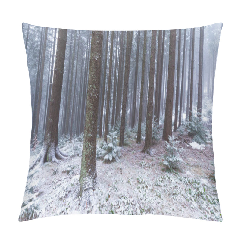 Personality  Winter Scenery In A Mountain Forest, With Frost And Fresh Powder Snow Pillow Covers