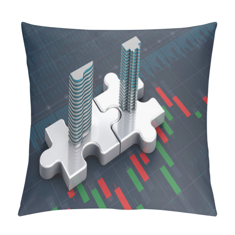 Personality  Merger And Acquisition Business Concept, Join Company On Puzzle  Pillow Covers