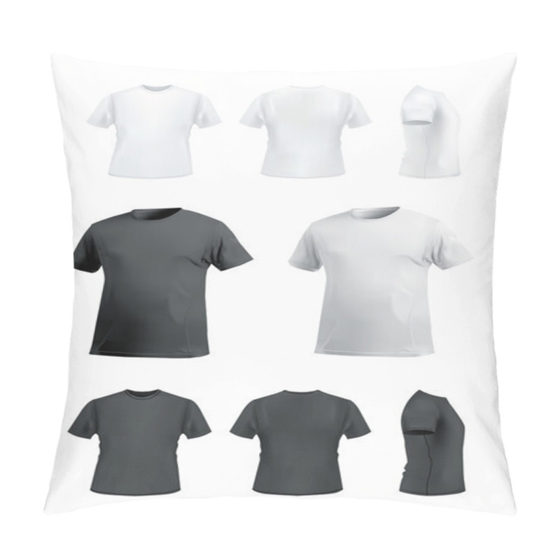 Personality  T-shirt Mockup Set, Front, Side, Back And Perspective View. Pillow Covers