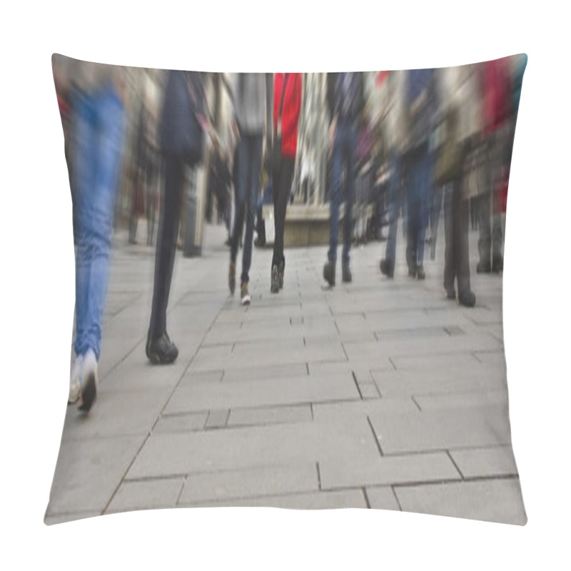 Personality  Cropped Shot Of Pedestrians Walking On Pavement Pillow Covers