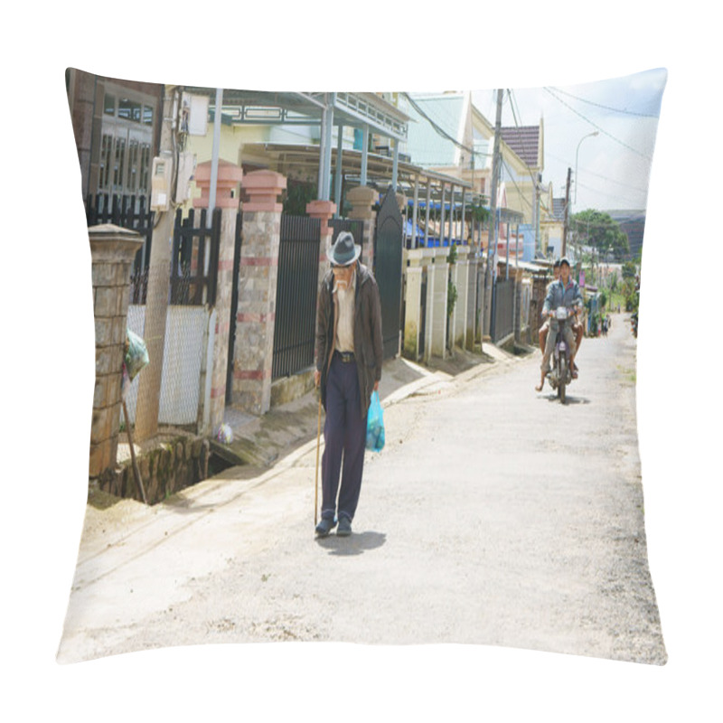 Personality  The Old Man Walking On Road Pillow Covers