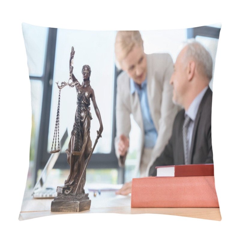 Personality  Lawyers Discussing Plans Pillow Covers