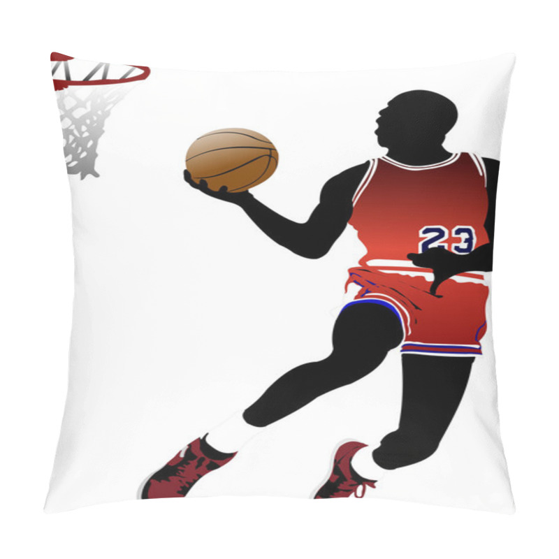 Personality  Basketball Players. Vector Illustration Pillow Covers