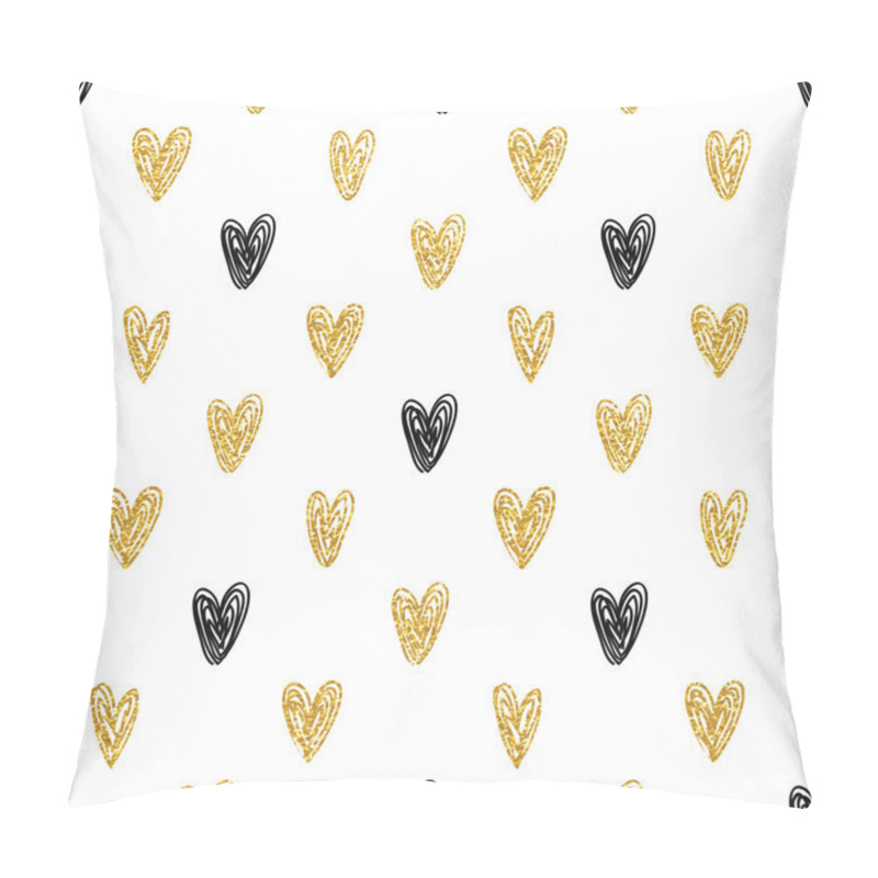 Personality  Polka Dot Gold Hearts Pattern Pillow Covers