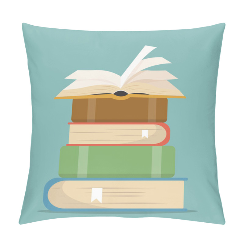 Personality  Book Of Stacks In Flat Design Pillow Covers