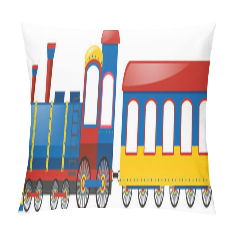 Personality  Train And Single Bogie On White Background Pillow Covers