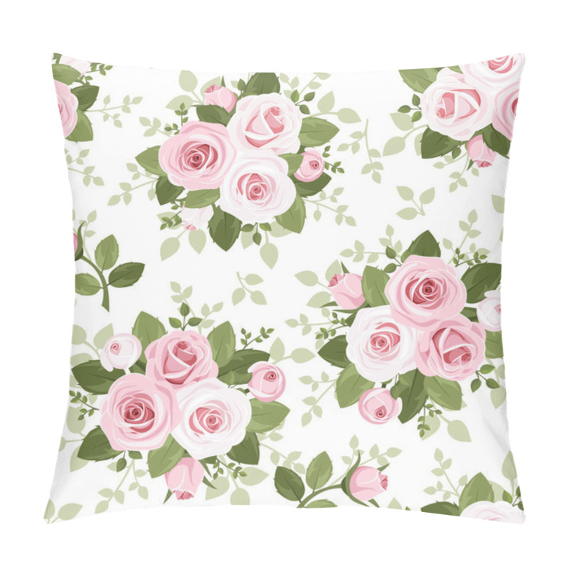 Personality  Seamless Pattern With Pink Roses. Vector Illustration. Pillow Covers