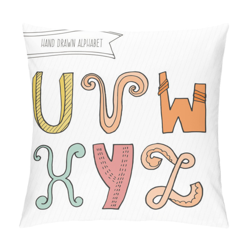 Personality  Hand Drawn Alphabet For Kids Pillow Covers