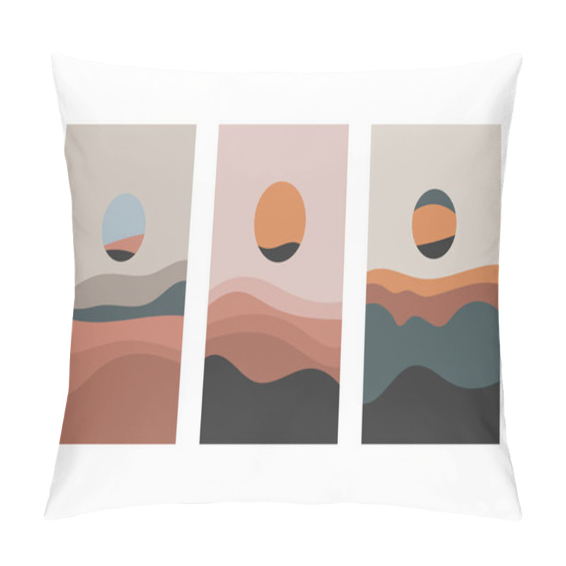 Personality  The Soft Contours Of The Mountains, Immersed In The Twilight Atmosphere, With A Clear Emphasis On The Partial Solar Eclipse In The Sky. Warm Shades Of Red, Orange And Blue Create Contrast And Pillow Covers