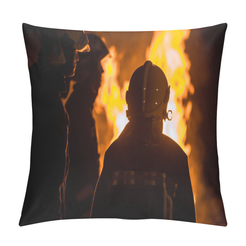 Personality  Fireman Team During Intervention Pillow Covers