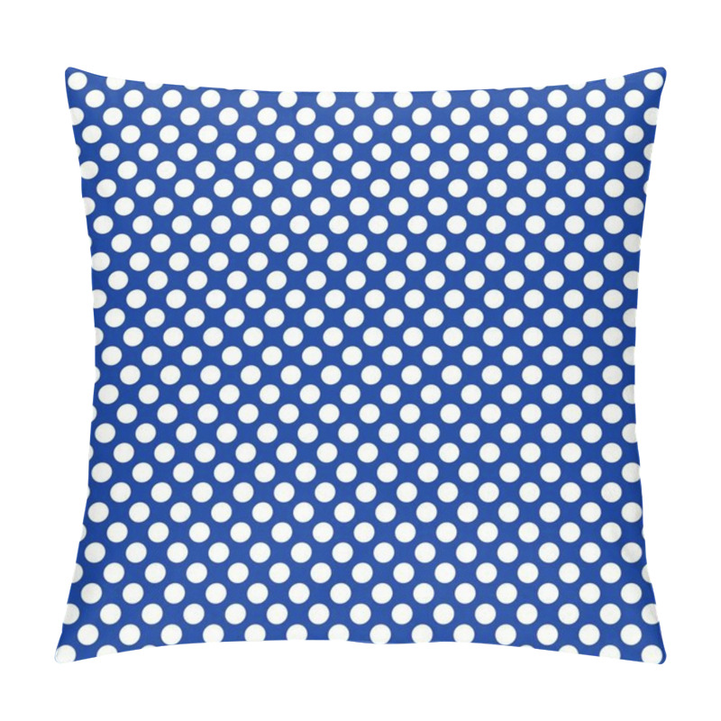 Personality  Vector - Seamless Pattern With White Polka Dots On Dark Blue Background Pillow Covers