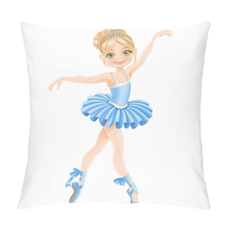 Personality  Beautiful Ballerina Girl Dancing In Blue Dress  Pillow Covers