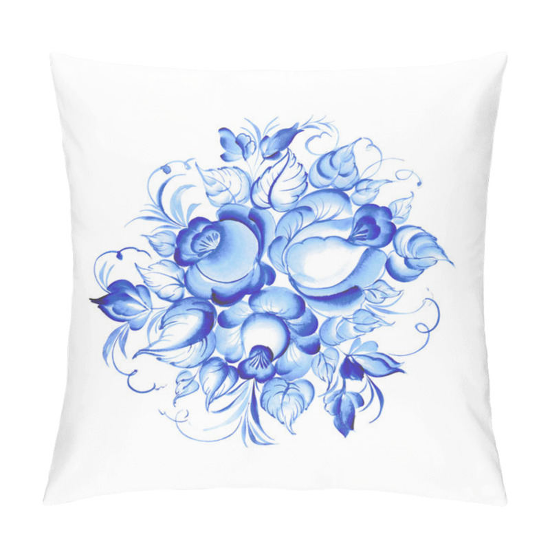 Personality  Gzhel Style Frame. Pillow Covers