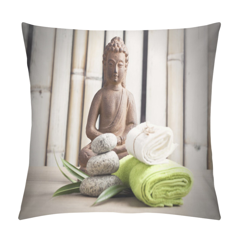 Personality  Wellness And Spa Concept With Buddha Figure Pillow Covers