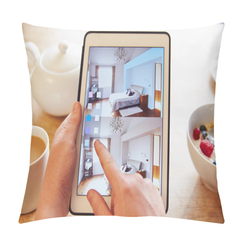 Personality  Decorating App On Digital Tablet Pillow Covers