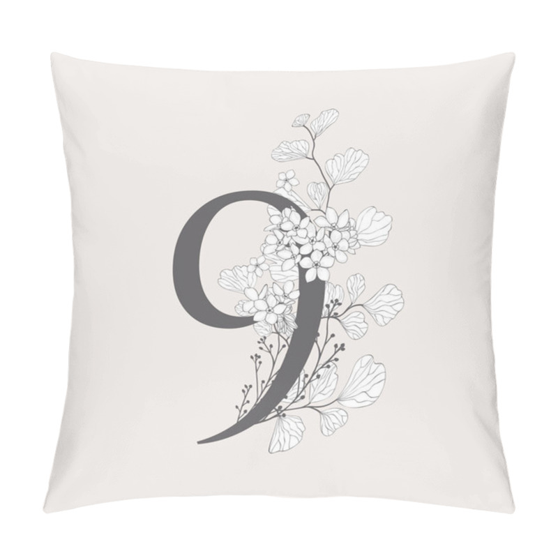 Personality  Vector Blooming Floral Number 9 Monogram And Logo Pillow Covers