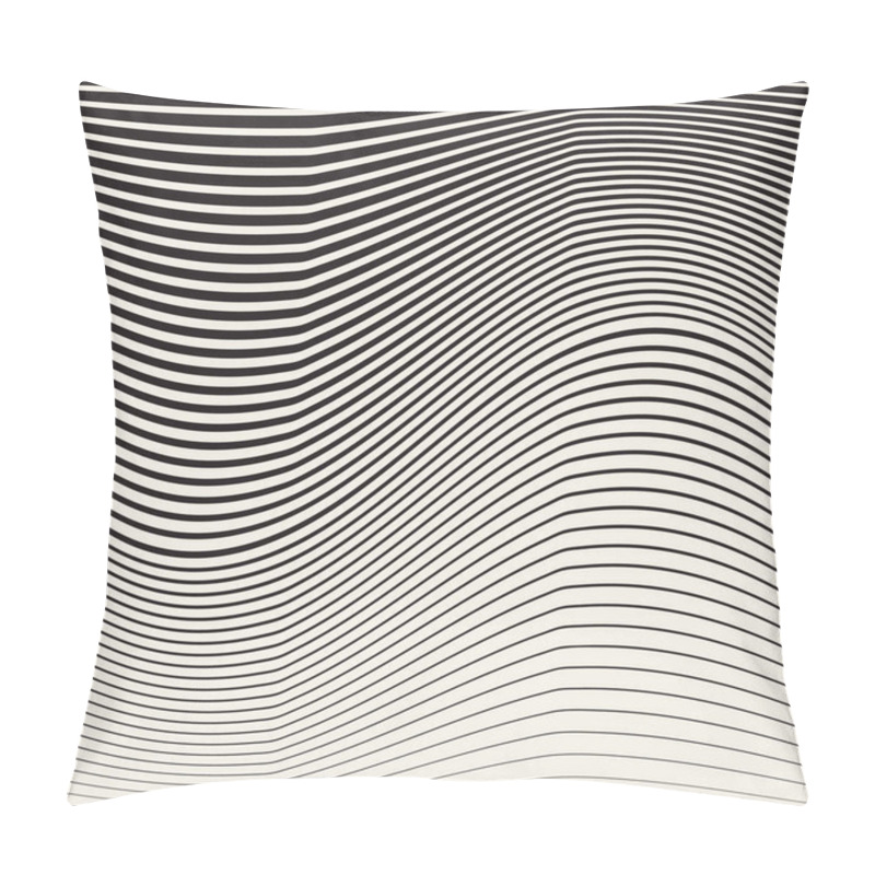 Personality  Abstract Black And White Halftone Vertical Waves Stripes Pattern Pillow Covers