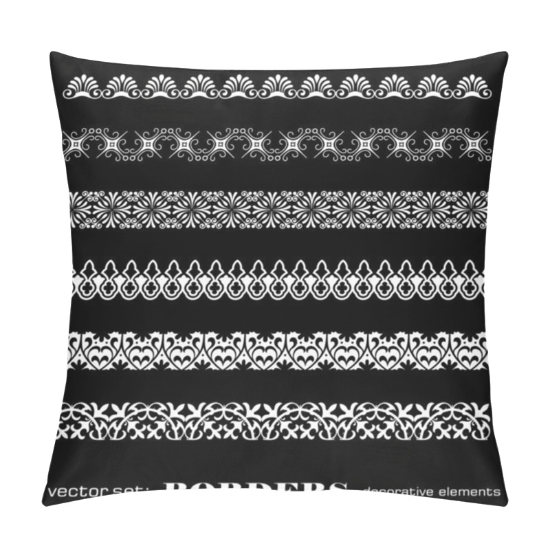 Personality  Decorative Borders Isolated On Black Background - Set 2 Pillow Covers