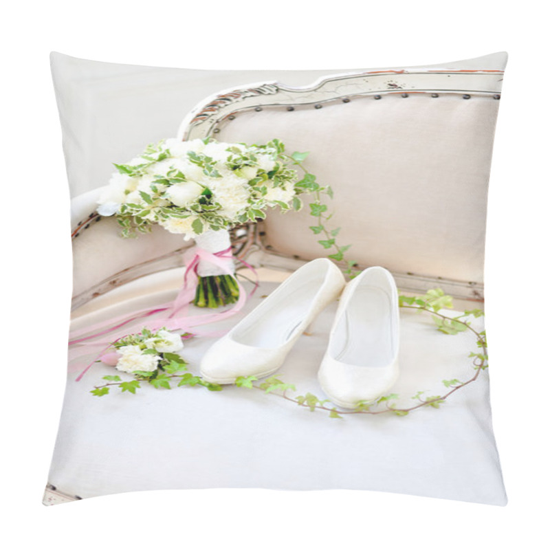 Personality  Wedding Bouquet. Bridal Bouquet Of Various Flowers. Pillow Covers