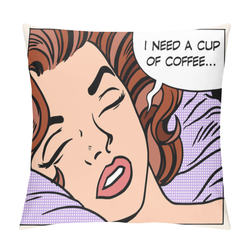 Personality  Woman Dreams Morning Cup Coffee Pillow Covers