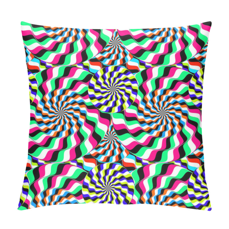 Personality  Optical Illusion Moving Circles Seamless Background Pillow Covers